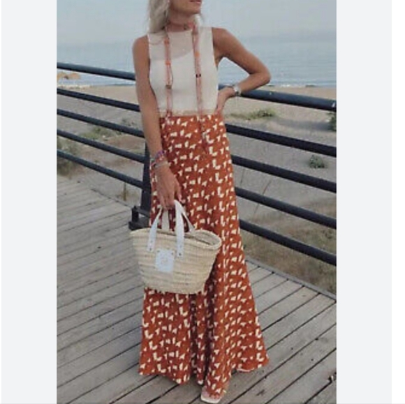 🆕️ Zara Printed Beaded Maxi Skirt - Picture 2 of 5